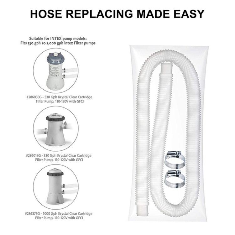 For Intex Swimming Pool Filter Pump Replacement 2 Hoses 4 Clamps by bashfashion