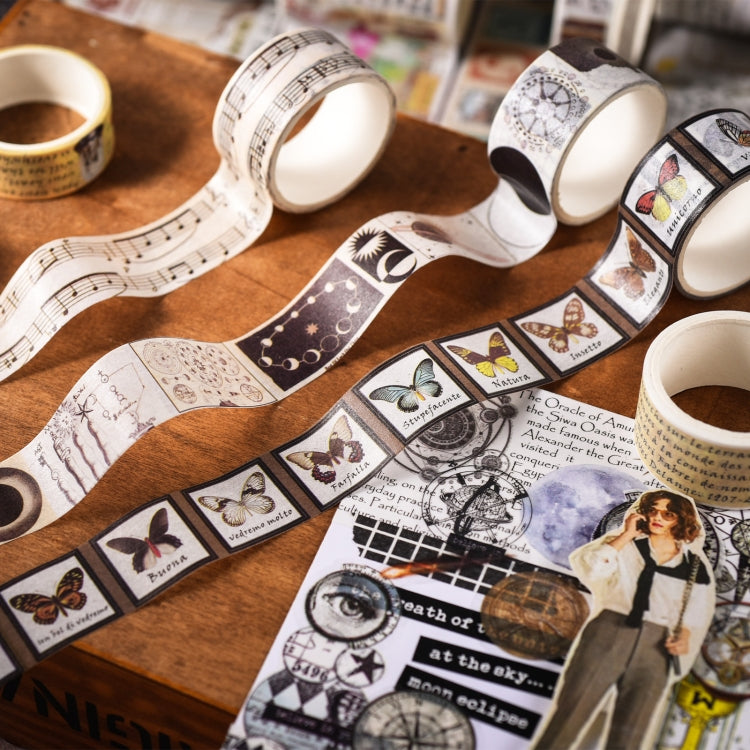 18rolls /Box Nostalgic Memory Washi Tape Set Retro Style DIY Scrapbook Stickers, Style: Sealing Manuscript by bashfashion