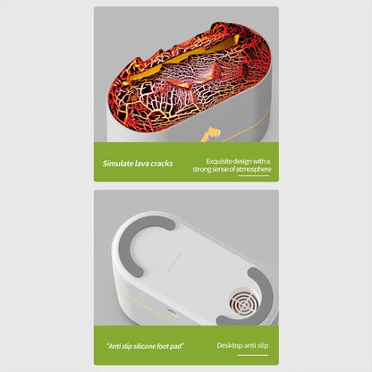 HX853B USB Plug-In Colorful Flame Lighting Effect Aromatherapy Humidifier(Black) by bashfashion