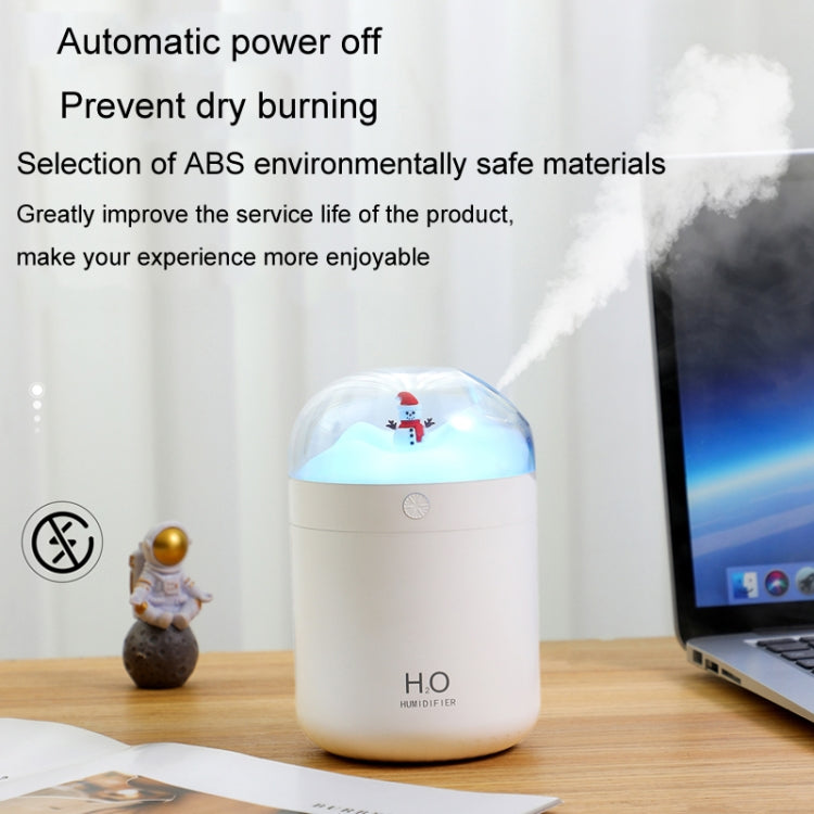 500ml Snowman Humidifier USB Desktop Large Capacity Colorful Ambient Light Air Humidifier(White) by bashfashion