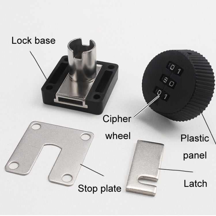 Home Cabinet Desk Drawer Combination Lock Lockers File Security Latches, Style: Black Rounded by bashfashion