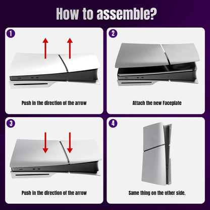 For PS5 Slim Replacement Faceplate Shell Detachable Protective Case, Model: Digital Edition White by bashfashion