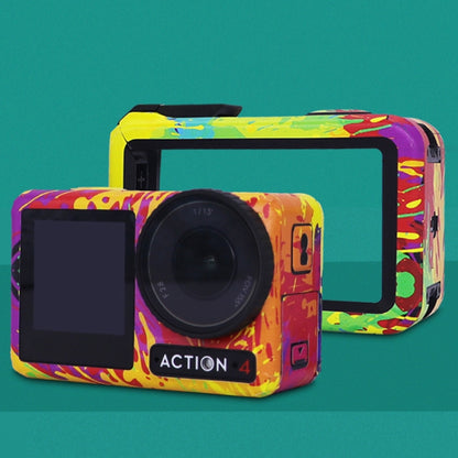 For DJI Action 4 Motion Camera Stickers All Inclusive Photo Frame Color Changing Stickers Accessories, Style: AC4-15 Snake Scale Gold by bashfashion