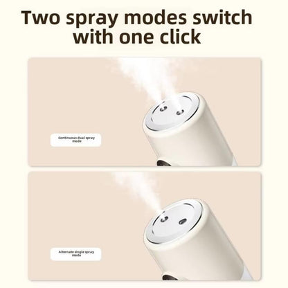 Desktop Dual Port Humidifier Portable Mini Air Purifier With Nightlight, Color: Beige+Base by bashfashion