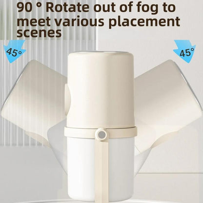 Desktop Dual Port Humidifier Portable Mini Air Purifier With Nightlight, Color: Beige+Base by bashfashion