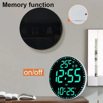 Wifi App Control LED Digital Wall Clock With RGB Light Multi-Functional Alarm Clock(White Shell Cloth Surface) by bashfashion