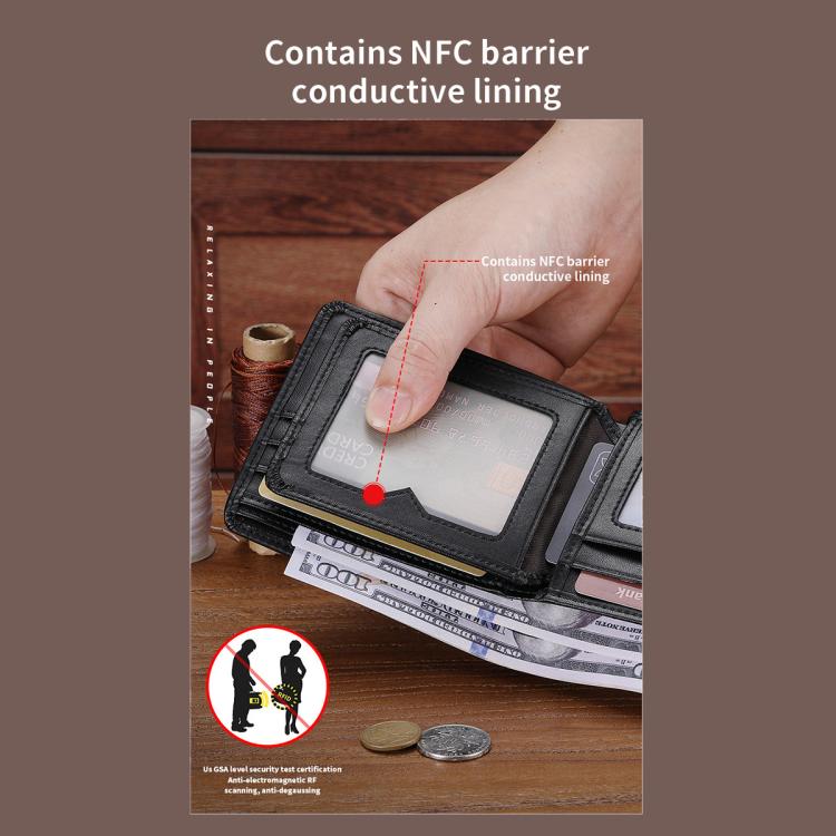 BULL CAPTAIN 07 RFID Anti-theft Top-layer Cowhide Multiple Card Slots Wallet(Yellow) by BULL CAPTAIN