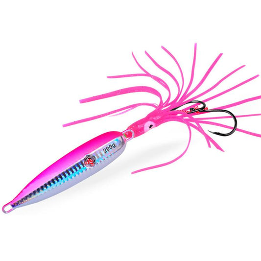 80G PROBEROS LF159 Luminous Bearded Squid Hook Slow Cranking Road Runner Iron Plate Bionic False Bait(C) by PROBEROS