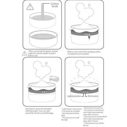 2L Volcanic Essential Oil Diffuser Humidifier Large Capacity Aromatherapy Mist Diffuser Top-Fill Water Tank(Black) by bashfashion